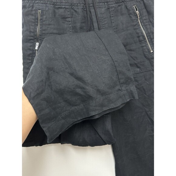 Athleta Women’s Cabo Linen Wide Leg Pants Black Size 2 Drawstring - Picture 6 of 13